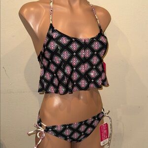 NWT Hula honey bikini set Tankini tie side